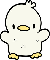 cartoon doodle baby duck