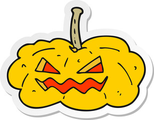 sticker of a cartoon halloween pumpkin