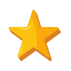 yellow star cartoon isolated	
