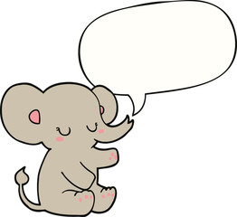 cartoon elephant and speech bubble