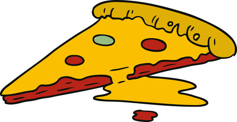 cartoon doodle of a slice of pizza