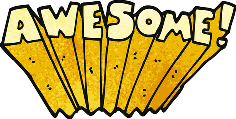 cartoon doodle awesome word