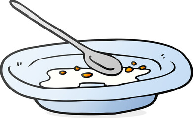 cartoon empty cereal bowl