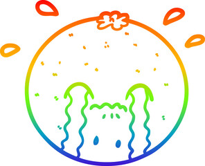 rainbow gradient line drawing cartoon orange
