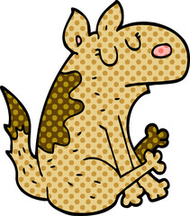 cartoon doodle dog sitting