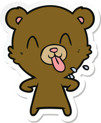 sticker of a rude cartoon bear