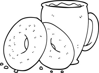 cartoon coffee and donuts