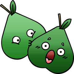 gradient shaded cartoon pears