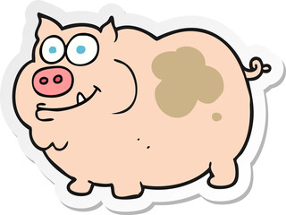 sticker of a cartoon pig