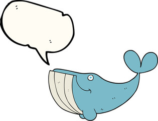 speech bubble cartoon happy whale