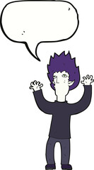 cartoon vampire with speech bubble