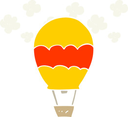 flat color illustration of a cartoon hot air balloon