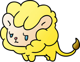gradient cartoon kawaii cute lion cub
