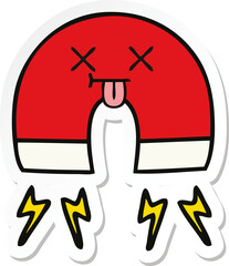 sticker of a cute cartoon magnet