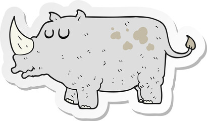sticker of a cartoon rhino