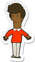 sticker of a cartoon suspicious man