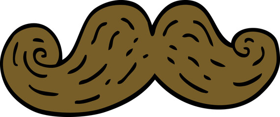 cartoon doodle curly mustache