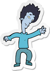 sticker of a cartoon halloween vampire