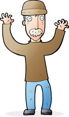 cartoon man wearing winter hat