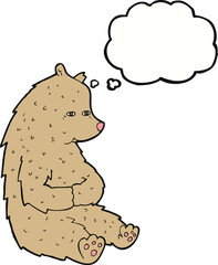 cute cartoon bear with thought bubble