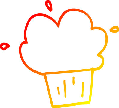 recommend clip art: warm gradient line drawing cartoon muffin