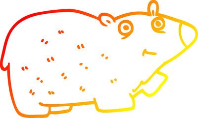 warm gradient line drawing cartoon polar bear