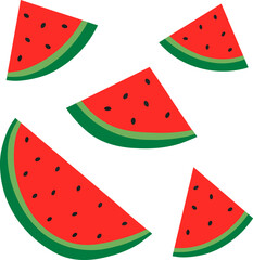 Watermelon slices tropical fruit vector illustration
