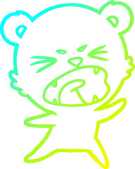 cold gradient line drawing angry cartoon bear