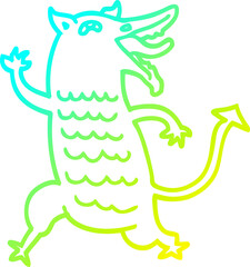 cold gradient line drawing cartoon medieval demon