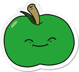 sticker of a cartoon apple