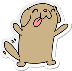 sticker cartoon kawaii of a cute dog