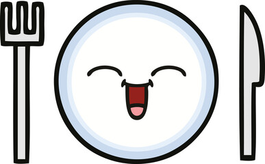 cute cartoon dinner plate