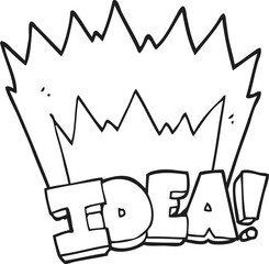 black and white cartoon idea symbol