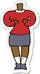 sticker of a cartoon female body
