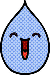 quirky comic book style cartoon emotional rain drop
