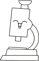 line drawing cartoon microscope