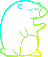 cold gradient line drawing Cartoon bear