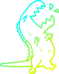 cold gradient line drawing cartoon roaring t rex