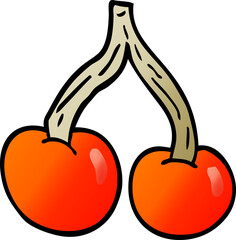 cartoon doodle bright cherries