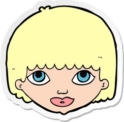 sticker of a cartoon female face