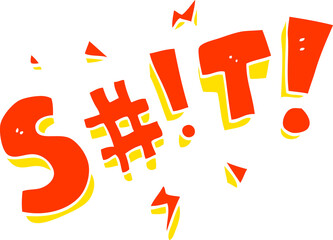 flat color illustration of a cartoon obscured swearword