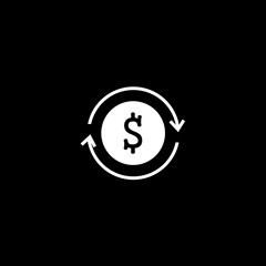 Obraz premium Money Cash Back icon isolated on black background 
