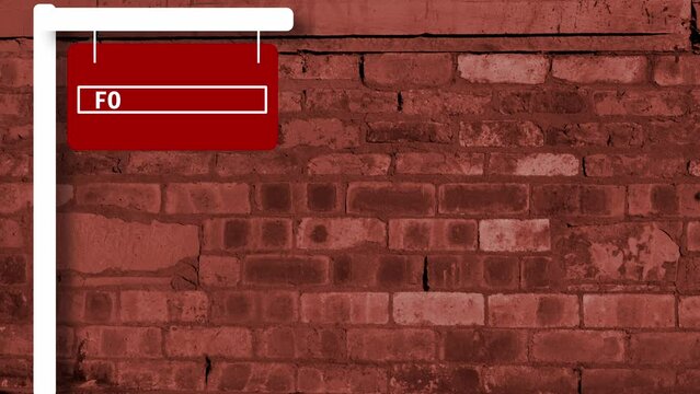 Real estate housing market downturn brick background
