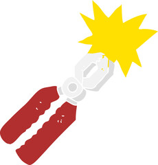 flat color illustration of a cartoon pliers