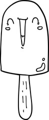 cartoon happy ice lolly