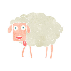 retro cartoon sheep