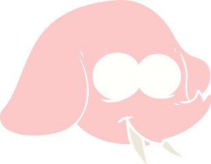flat color style cartoon elephant face
