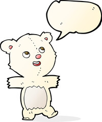 cartoon polar bear with speech bubble