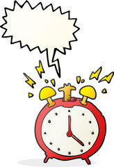 speech bubble cartoon ringing alarm clock