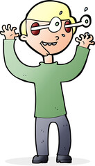 cartoon man with popping out eyes